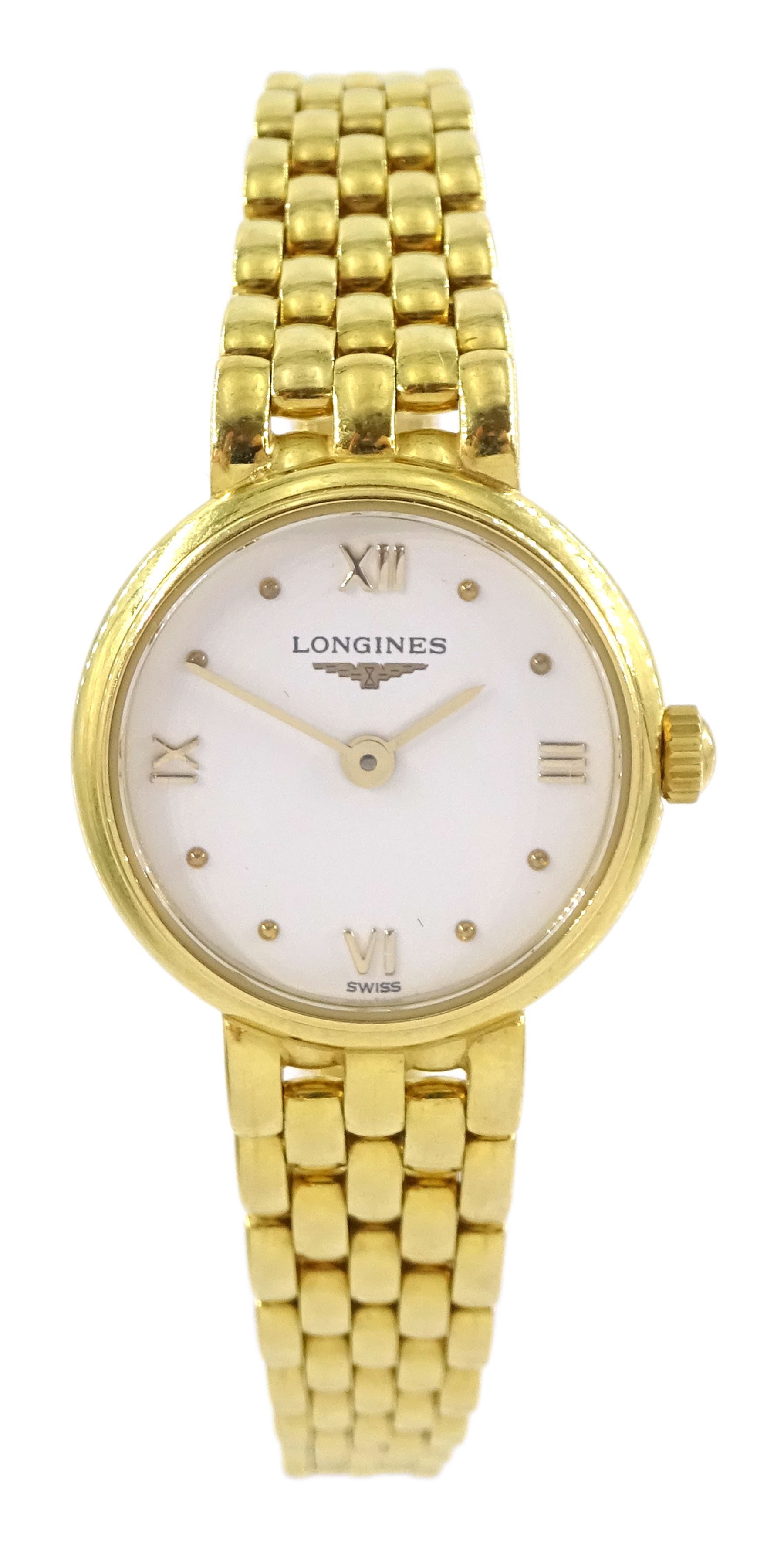 Longines Prestige 18ct gold ladies quartz wristwatch L6.107.6 on