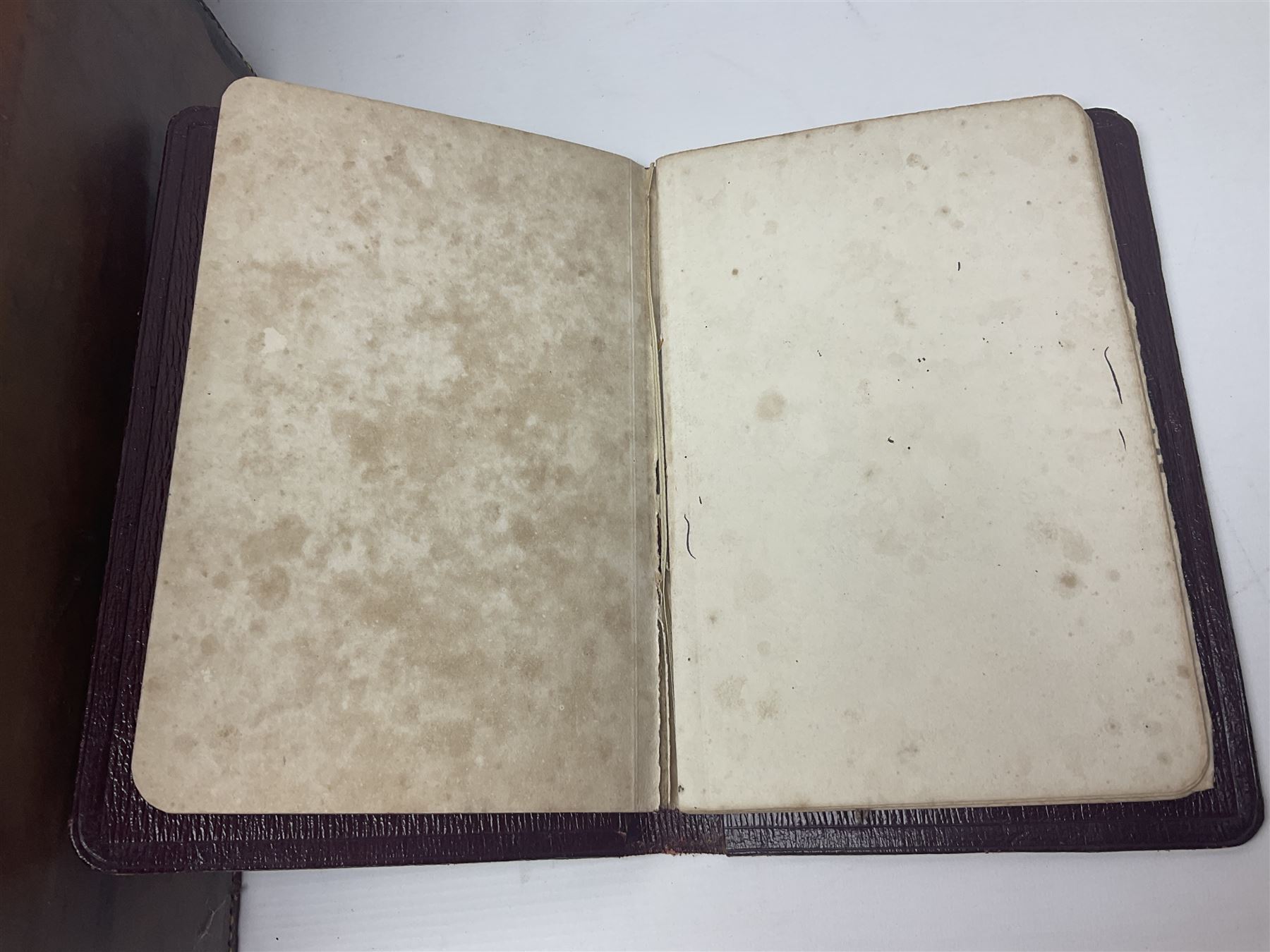 Early 20th century leather bound travelling case, with initials to cover, with fitted interior containing five silver topped glass jars, each engraved with initials, hallmarked The Alexander Clark Manufacturing Co, London 1910 & 1911, case W61cm