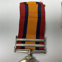 Victoria Queens South Africa Medal with Cape Colony and Orange Free State clasps awarded to 2929 Pte. H. Darcy Argyle and Sutherland Highlanders; with replacement ribbon and fragment of original.