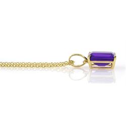 18ct gold single stone amethyst pendant necklace, hallmarked