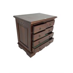 The Kingswood Collection - mahogany chest, moulded rectangular top over four short and two long drawers, shaped plinth base