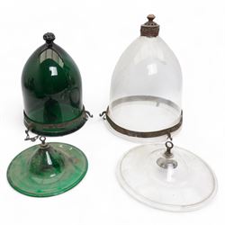 Clear glass Indian Hundi ceiling lamp with metal mounts and glass plate, shade H40cm and a...