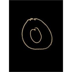 9ct gold rolo link chain and a 9ct gold rope twist bracelet