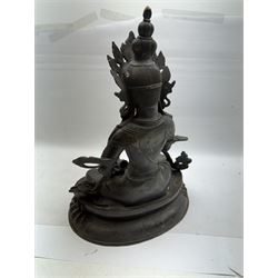 Tibetan bronzed figure of a seated Tara, H44cm