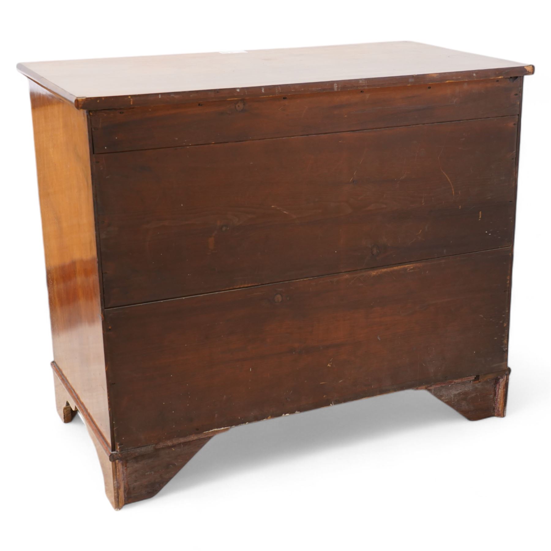 George III mahogany chest, rectangular top over two short and two long cock-beaded drawers, on bracket feet