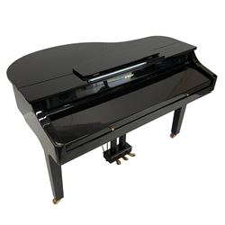 Suzuki HG-510e mini electric grand piano, in black lacquered case