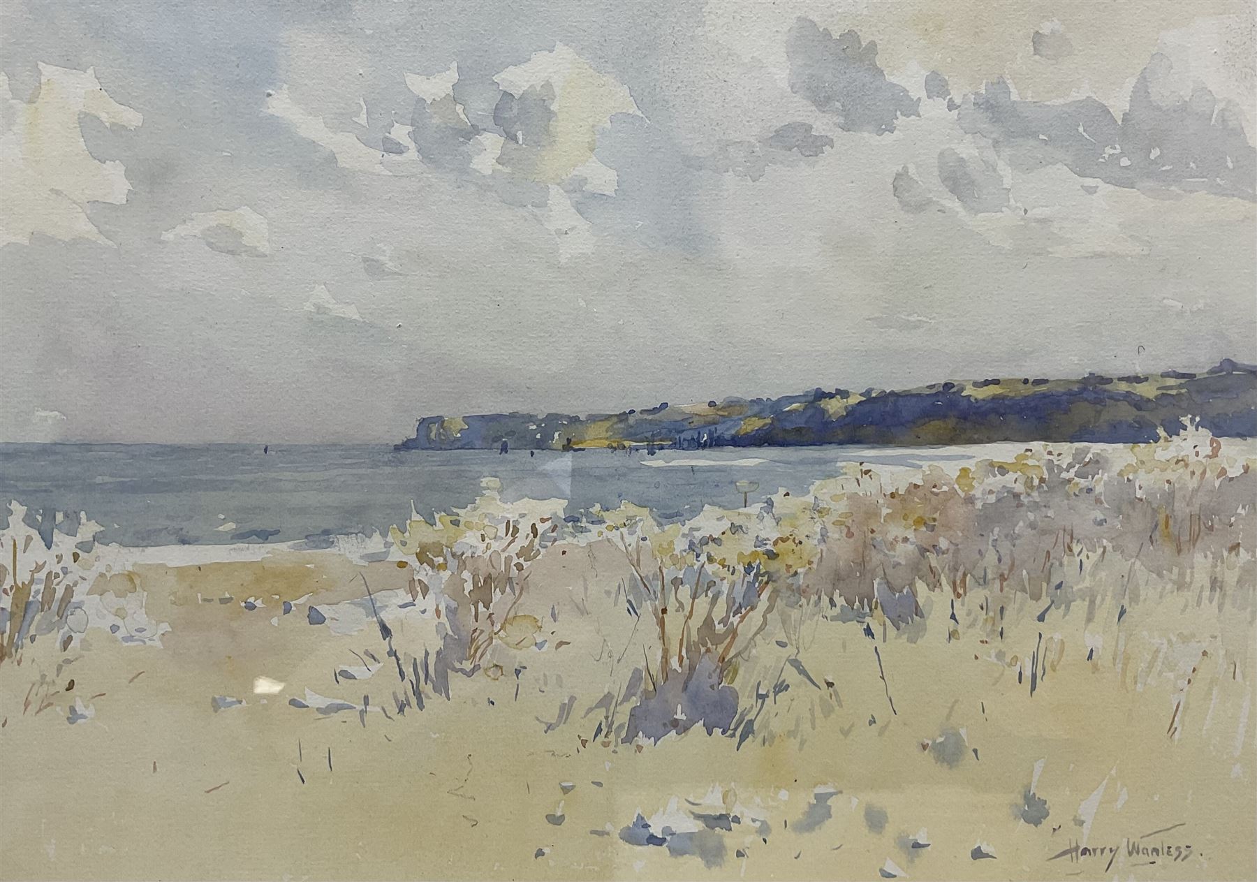 Harry Wanless (British c1872-1934): Coastal Landscape, watercolour signed 25cm x 35cm
Provenance: direct from the artist's family, part of a collection never previously seen on the market