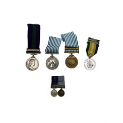 General Service medal for the conflict in Malaya and clasp, named to '22829852 SGT E.G. Si...