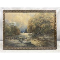 Josiah Wood Whymper RI (British 1813-1903): River Landscape, watercolour signed and indistinctly dated 49cm x 70cm 