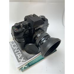 Contax AX SLR camera serial no. 007566, with a Carl Zeiss Planar 1.4/50 T* lens serial no. 7192099, 