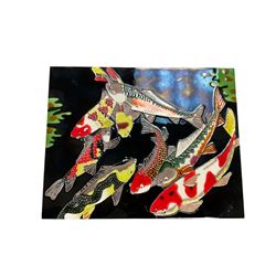 Benaya Koi Carp tile, H28cm, W35cm 