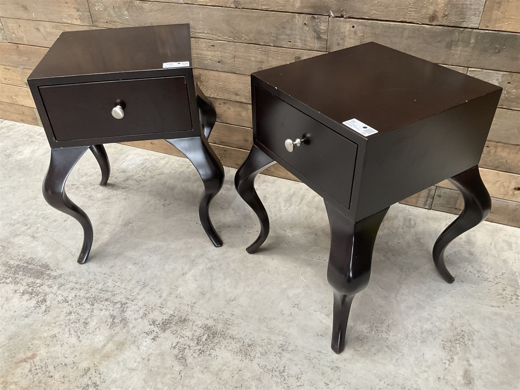 Pair of rosewood finish bedside chests