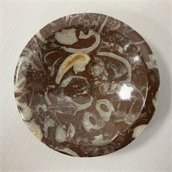 Pin dish with fossil inclusions, D10cm