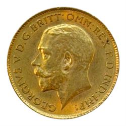 King George V 1914 gold half sovereign coin