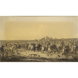  After Anson A. Martin (c1830-c.1870): 'The Bedale Hunt', uncoloured mixed method engraving by W.H. Simmons laid on linen, pub. Graves and Warmsley 1842, 42cm x 72cm  