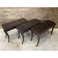 4 x rosewood console table, fitted with two soft-close drawers