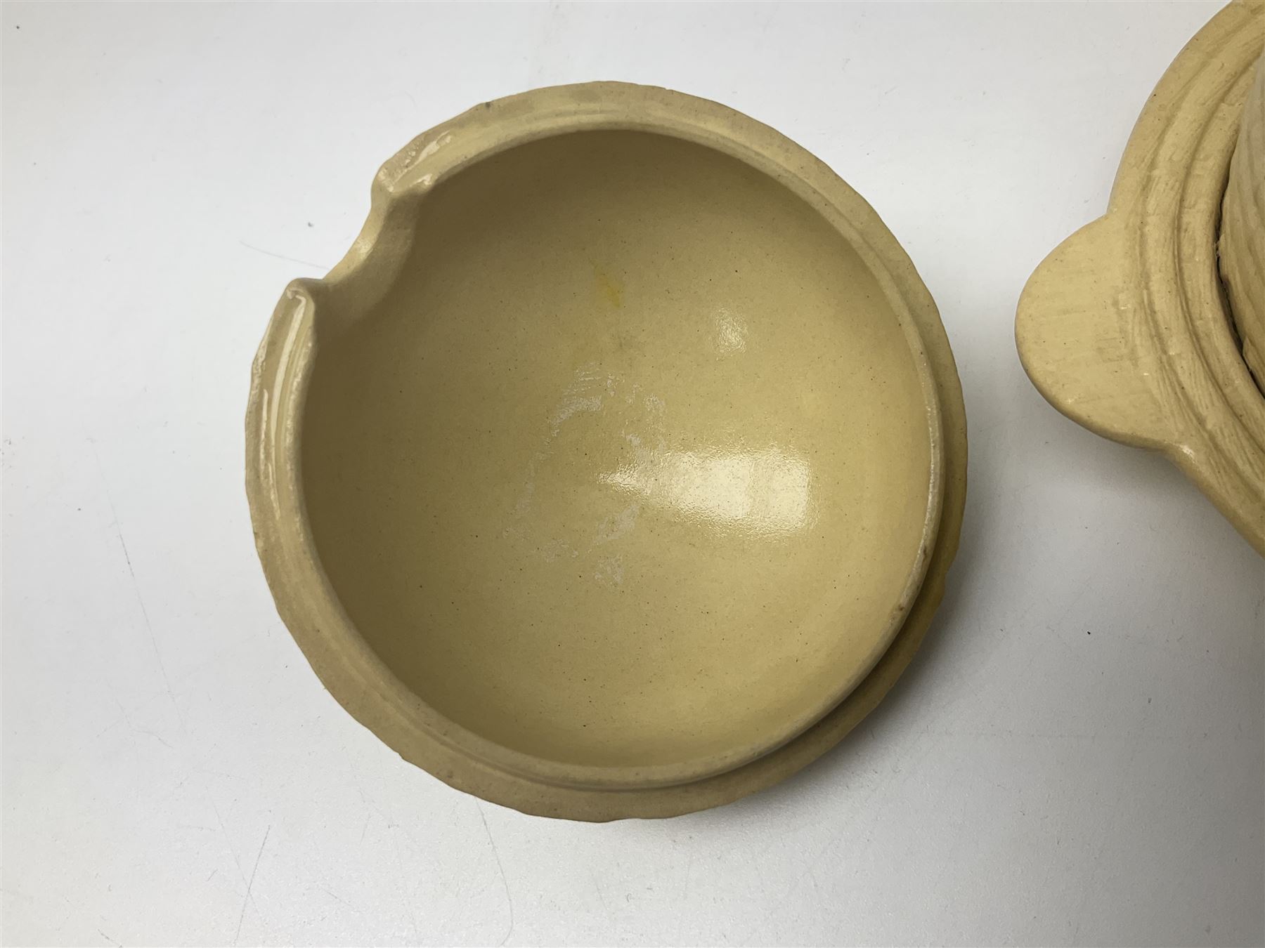  19th century Wedgwood drabware beehive honey pot, together with another similar example, Wedgwood H12cm 