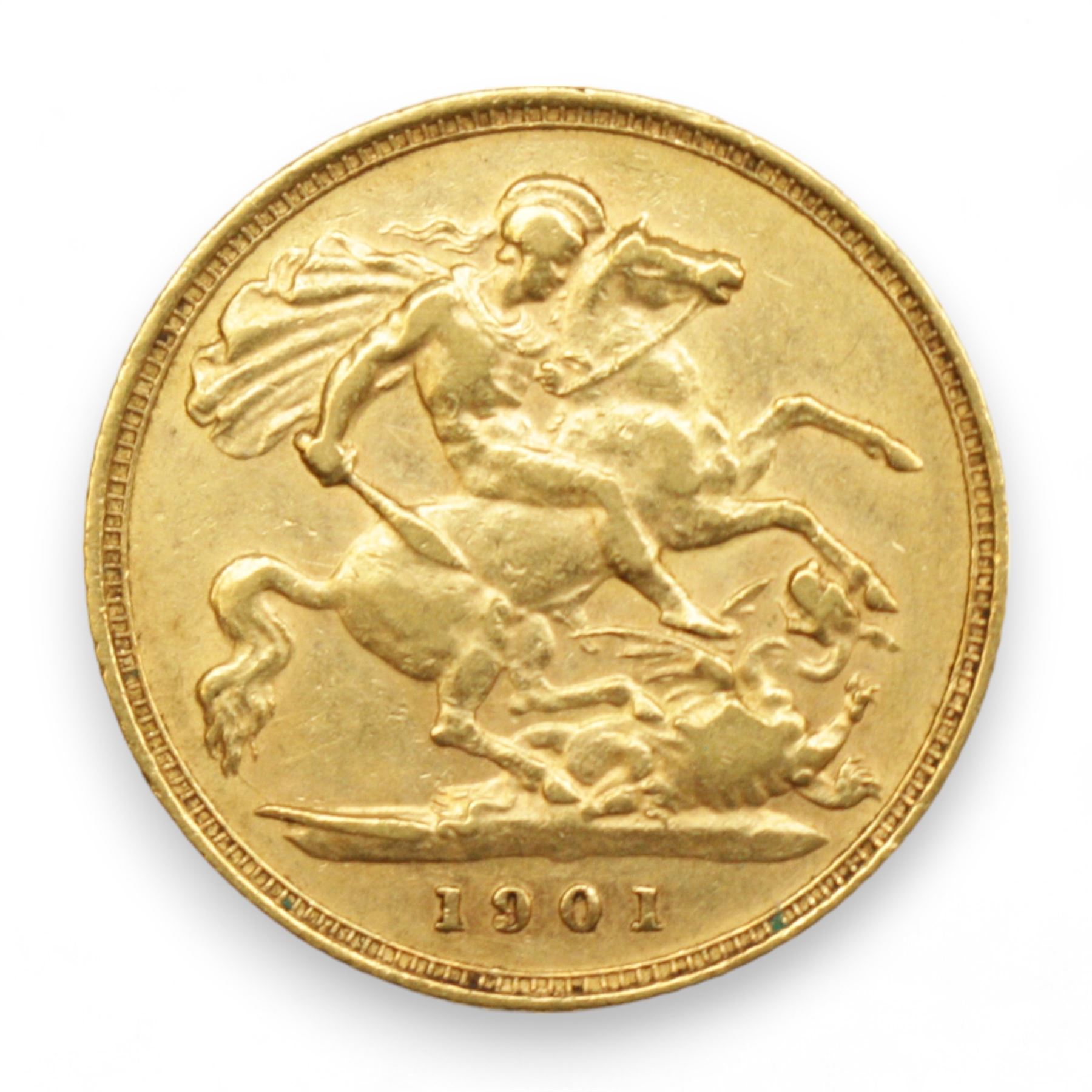 Queen Victoria 1901 gold half sovereign coin