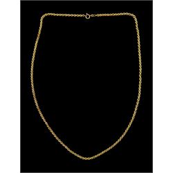 9ct gold rope twist chain necklace, hallmarked