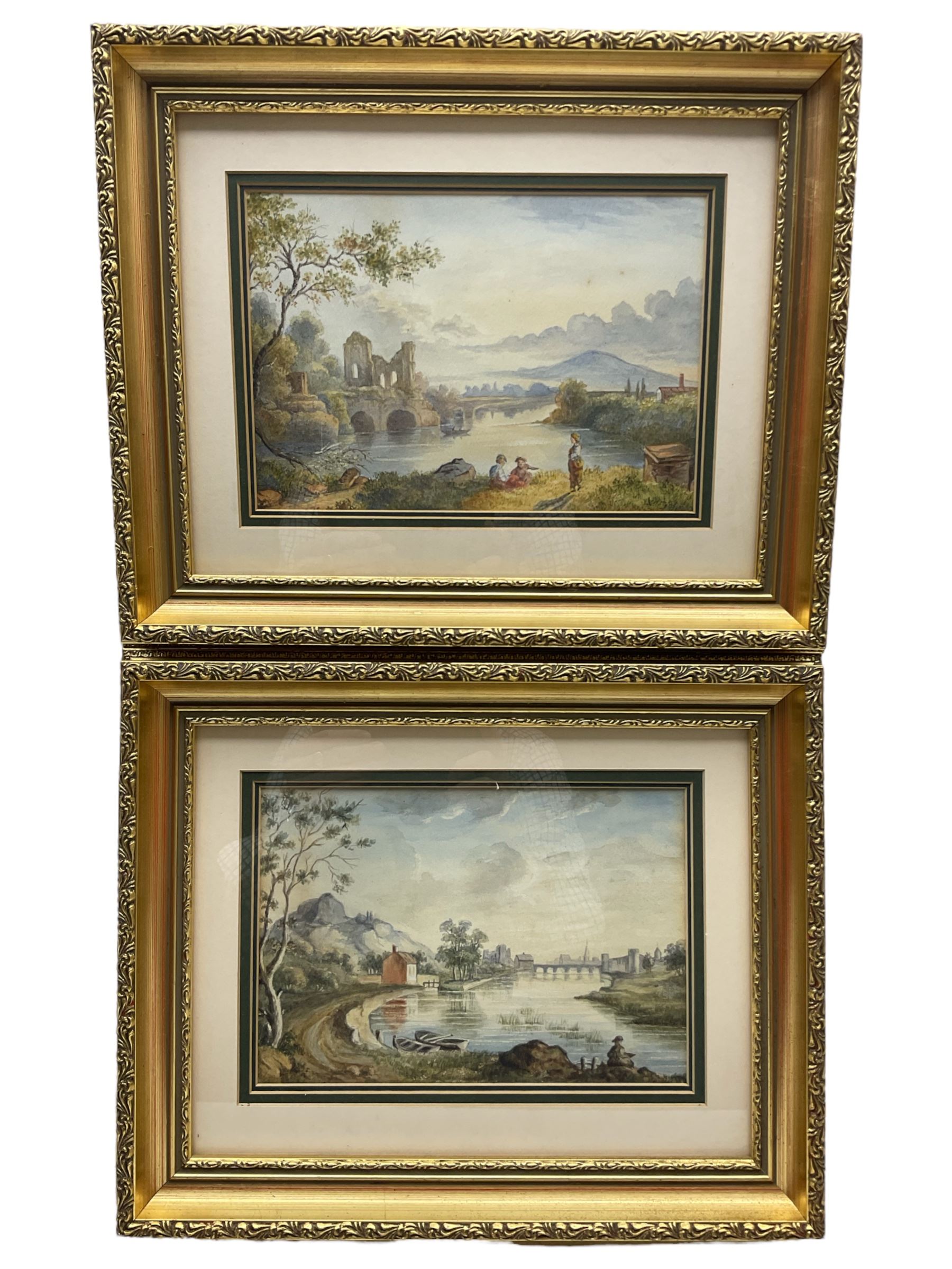 Continental School (20th century): Capriccios, pair watercolours unsigned 16cm x 23cm (2)