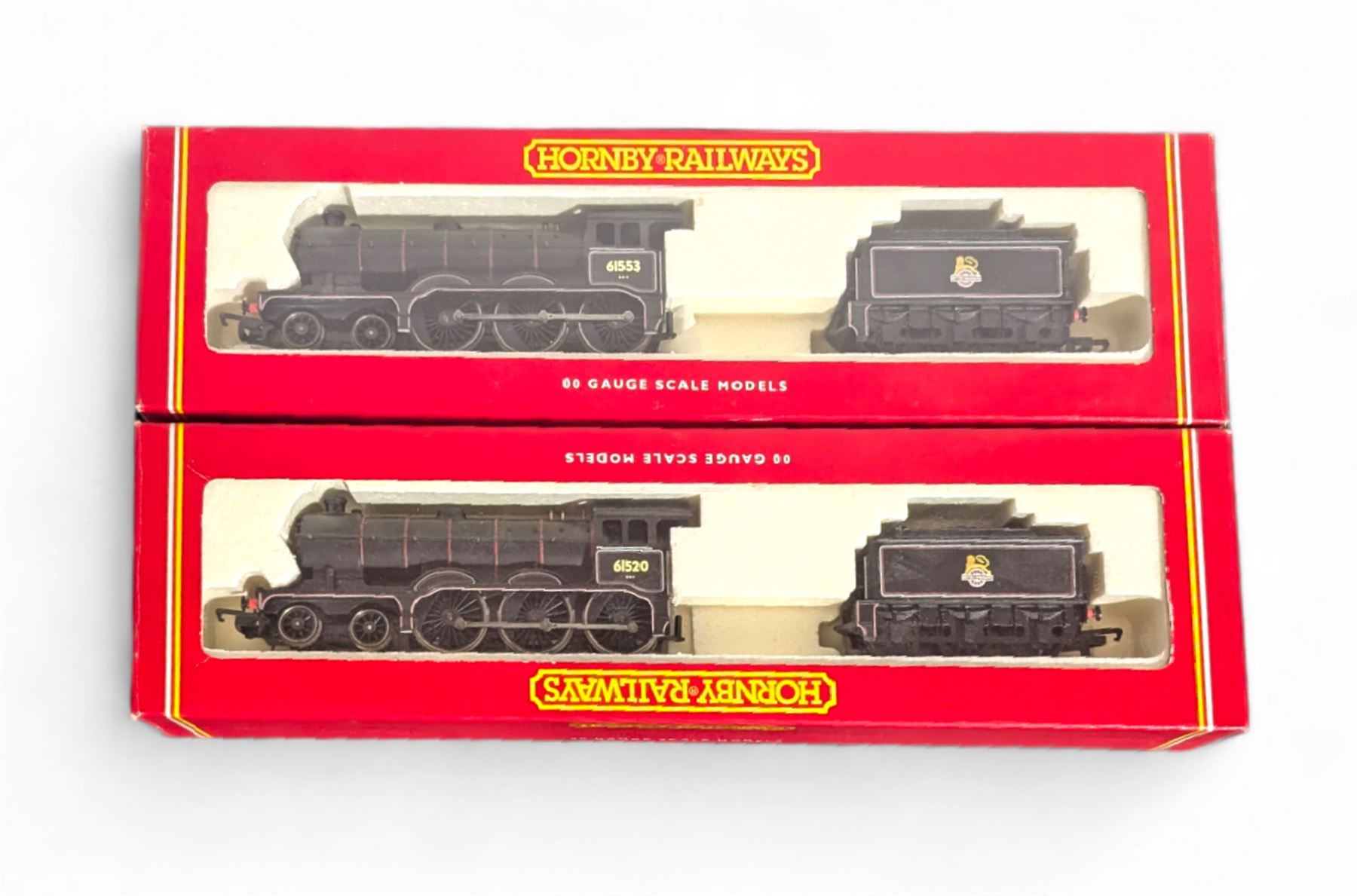 Two Hornby '00' gauge BR Class B12/3 4-6-0 locomotives, comprising R2102A no. 61520 and R2102B no. 61553, both boxed 