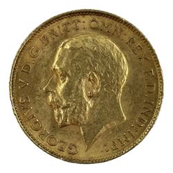 King George V 1914 gold half sovereign coin