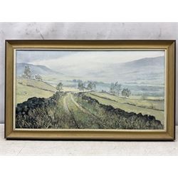 Alan Stuttle (Scarborough 1939-): 'Landscape - Yorkshire', oil on canvas signed, titled and dated 1976 verso 40cm x 75cm 