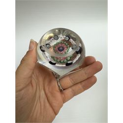 Clichy glass Millefiori paperweight of hexagonal faceted form, H5cm