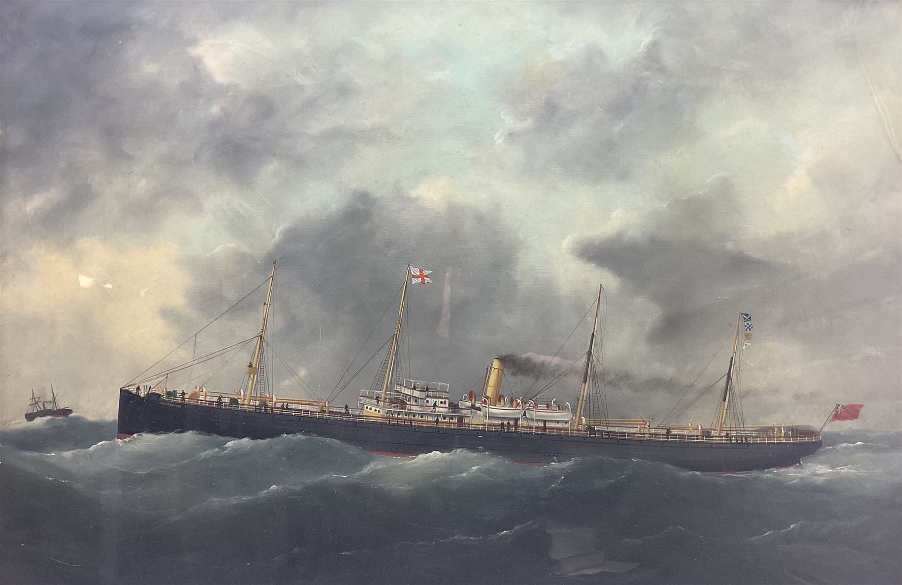 English School (Early 20th Century): Ships Portrait of 'Montezuma', oil on canvas unsigned 60cm x 90cm