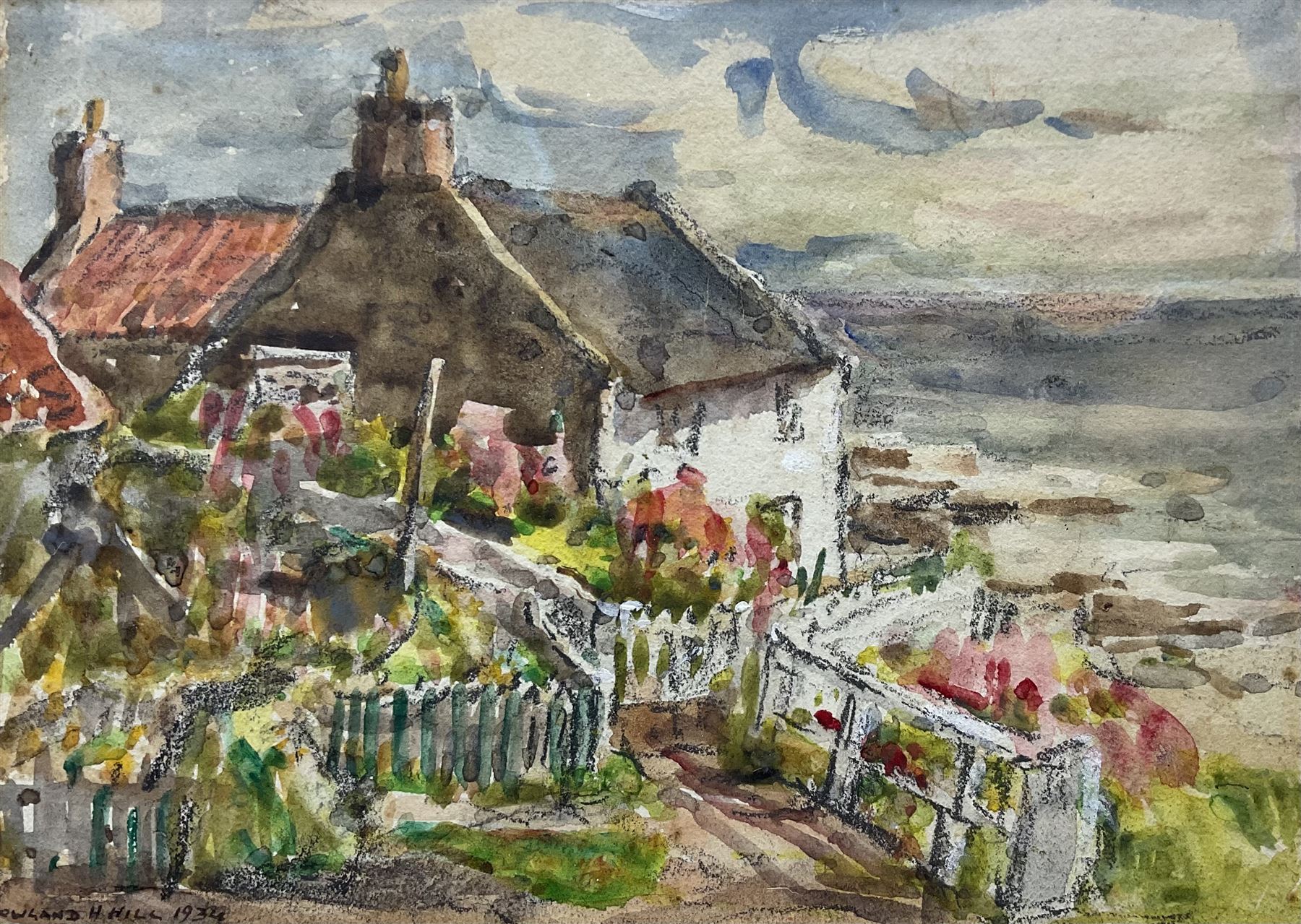 Rowland Henry Hill (Staithes Group 1873-1952): Lady Palmer's Cottage - Runswick Bay, watercolour signed and dated 1934, 12cm x 17cm