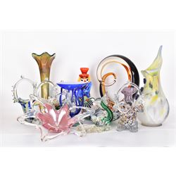 Collection of Murano glass and similar, including baskets, vases and similar 