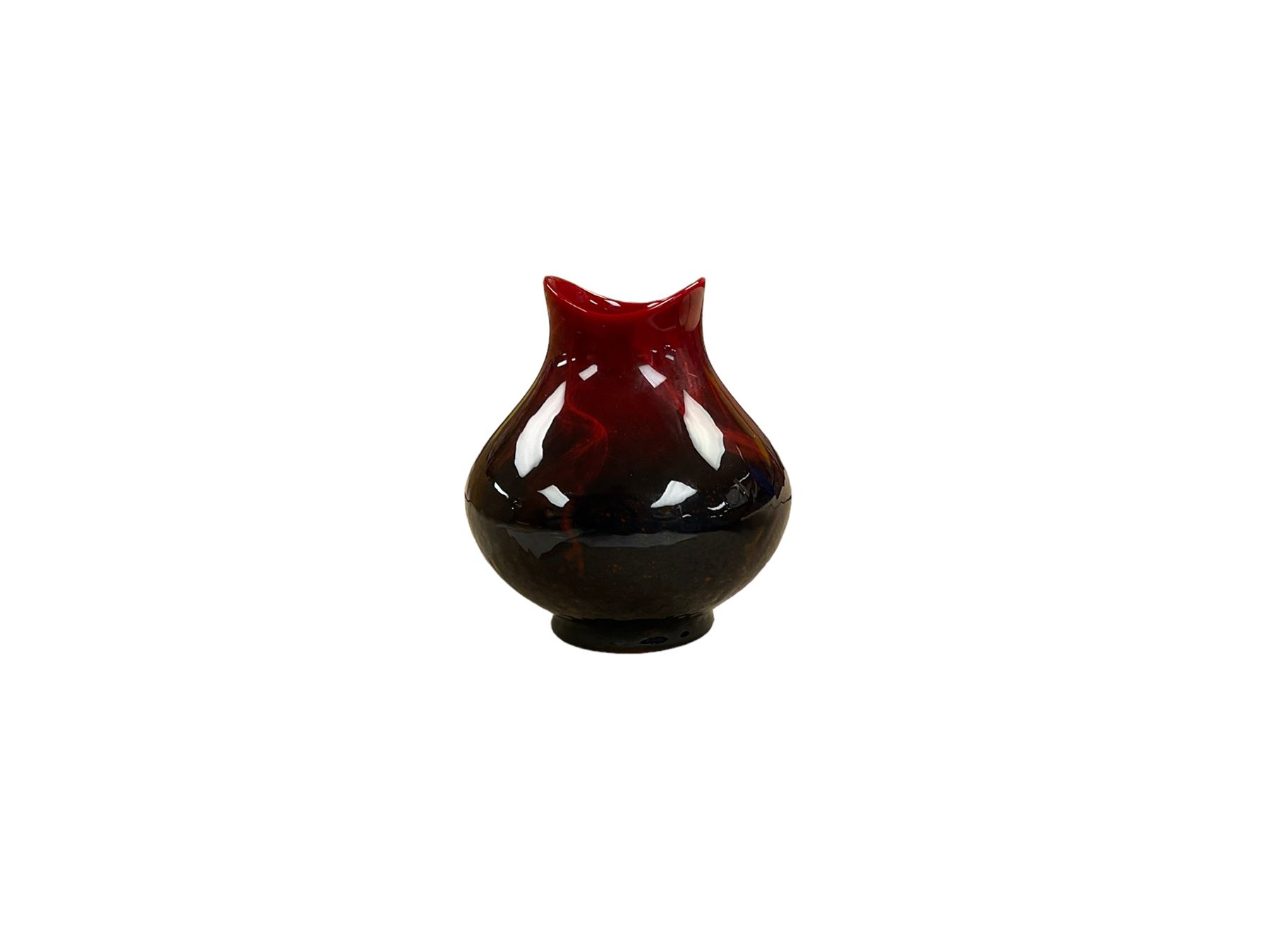 Royal Doulton Flambe Veined vase 1605, height 11cm