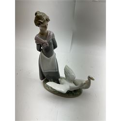 Three Lladro figures, comprising May Dance no 5662, Barnyard Scene no 5659 and Rose Ballet no 5919