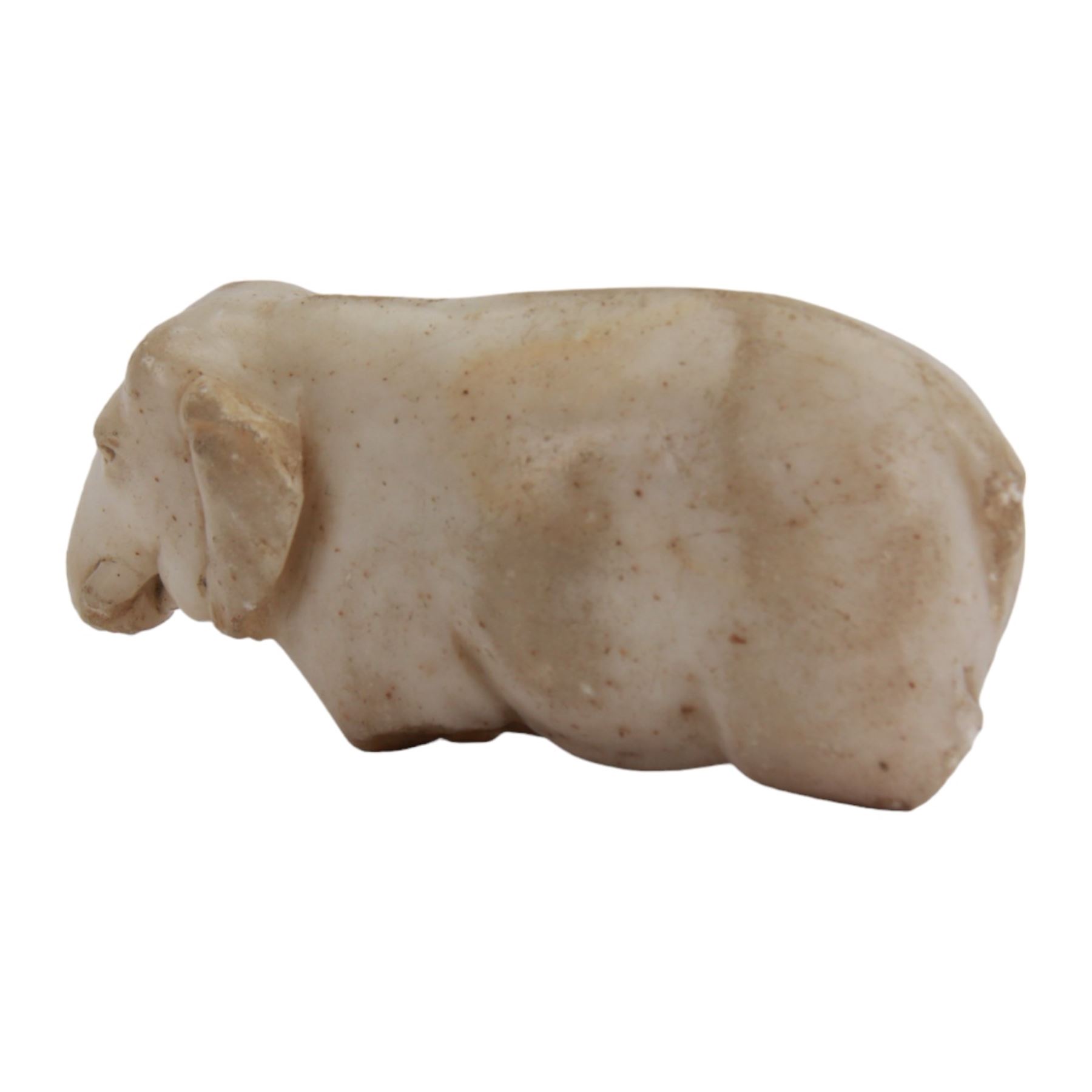 Indian marble ruinous figure, carved as an Indian elephant, H10.5cm L23cm