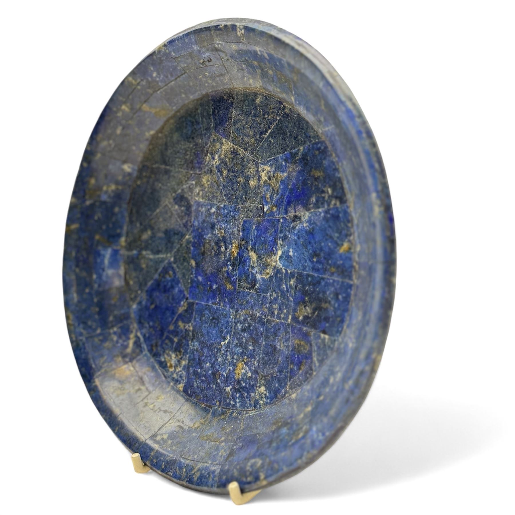 Lapis lazuli mosaic shallow dish, D18cm