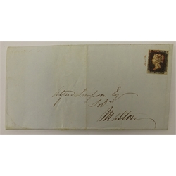  Queen Victoria penny black stamp on cover, red MX cancel  
