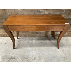 4 x walnut console dressing table with two soft-close drawers