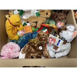 Twentyfive Ty Beanie babies, including Pumkin, Unity, Let it Snow, Seaweed, Jabber etc