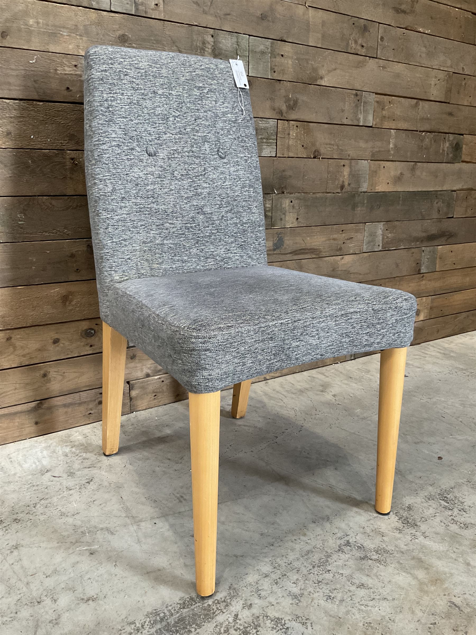 27 x chair upholstered in textured grey fabric, beech legs