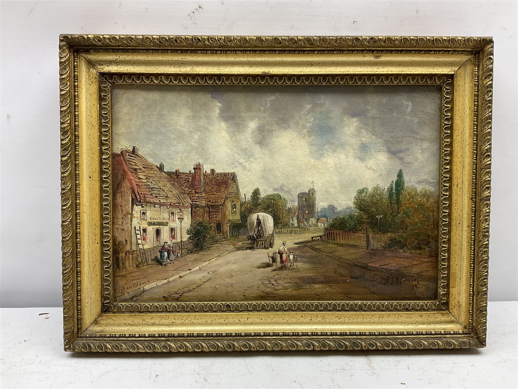 Alfred Henry Vickers (British 1853-1919): Village Street Scenes, pair oils indistinctly signed and dated '09, one indistinctly titled 19cm x 29cm (2) 
Notes: Previously Lot 142 Autumn Art 2021