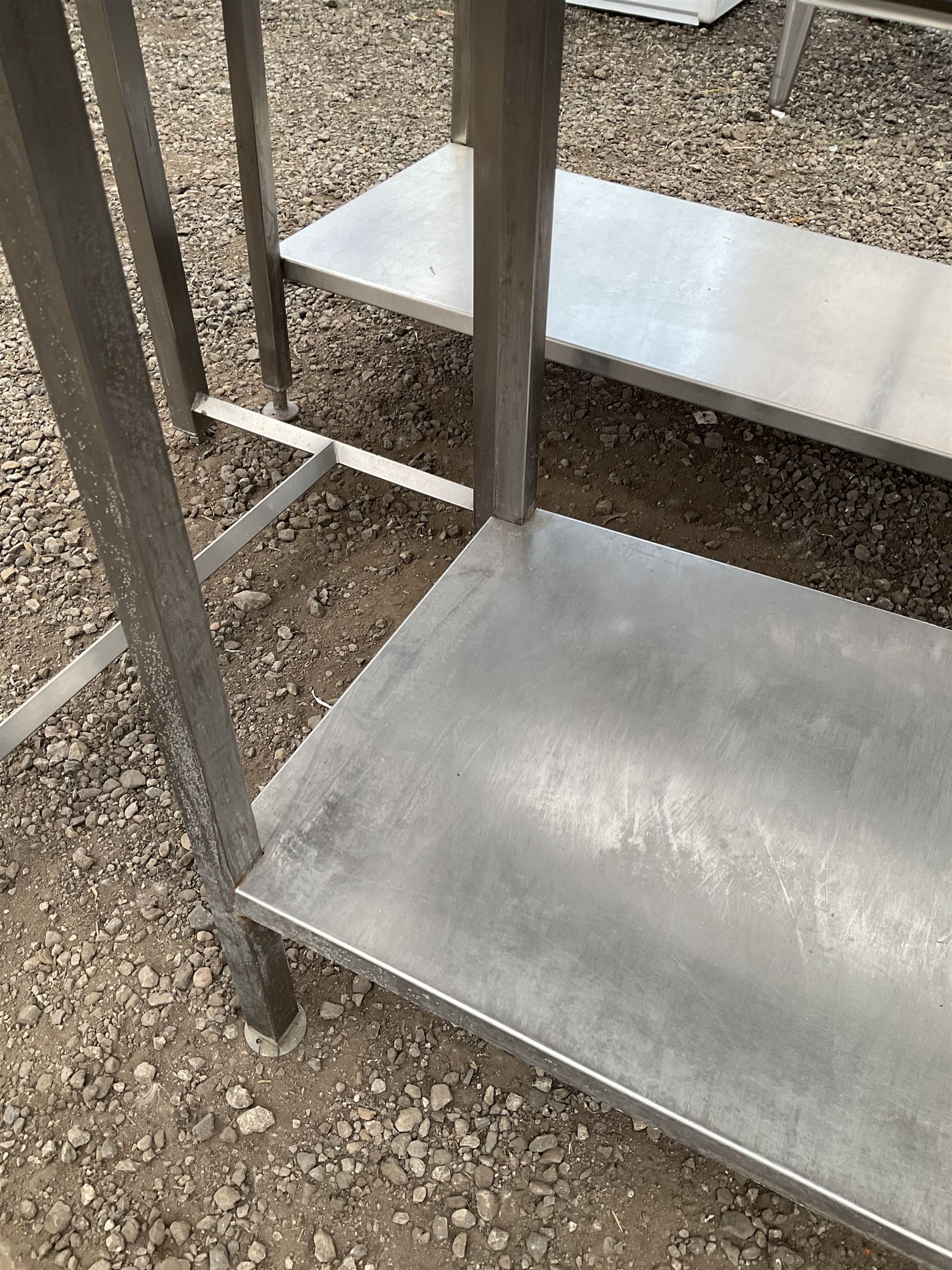 Stainless steel two tier preparation table - THIS LOT IS TO BE COLLECTED BY APPOINTMENT FROM DUGGLEBY STORAGE, GREAT HILL, EASTFIELD, SCARBOROUGH, YO11 3TX