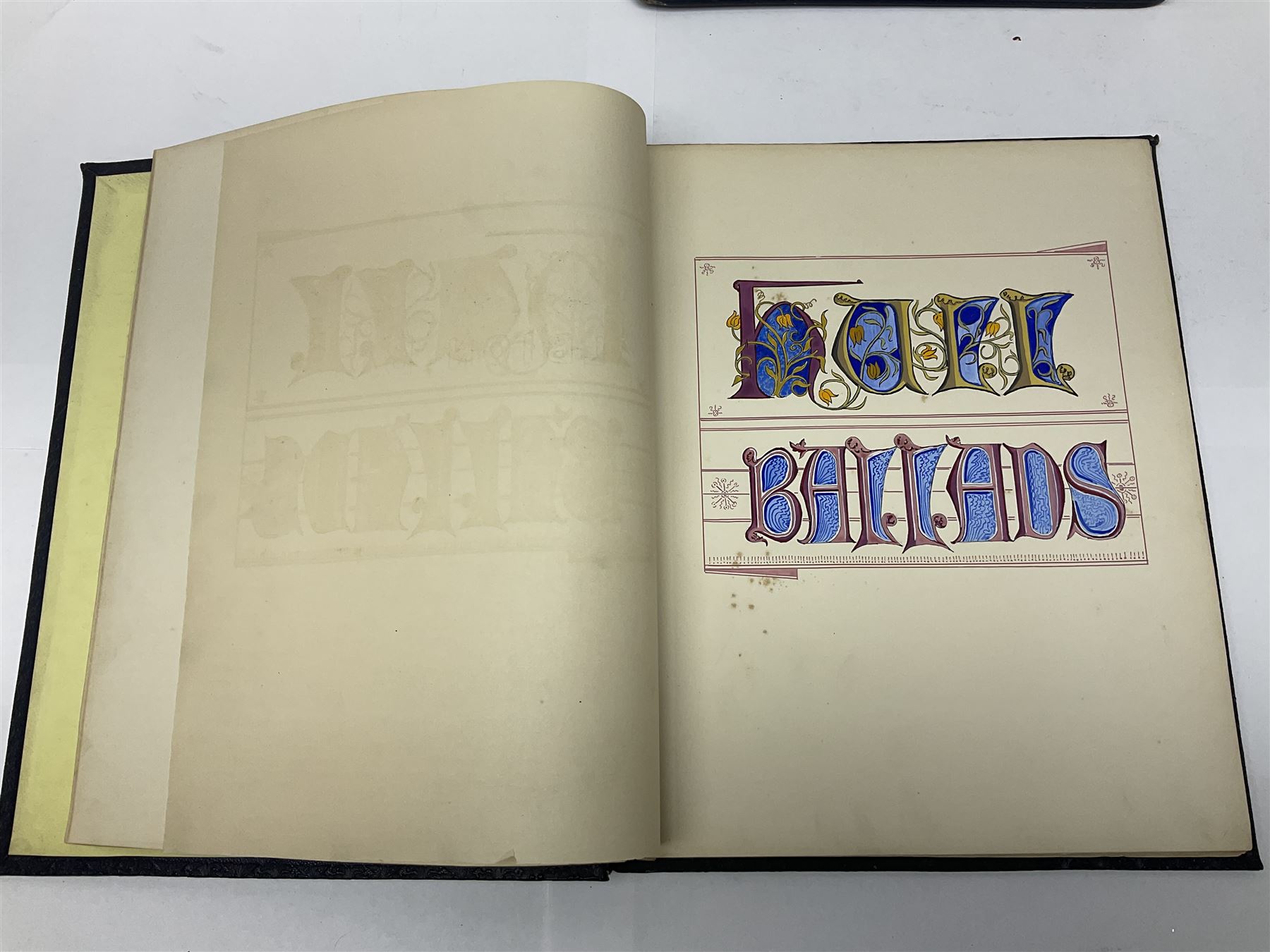 20th century illuminated hymn books, titled Hull Ballads, two volumes, hand coloured Illustrations and written text