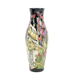 Moorcroft vase of baluster form, decorated with Town of Flowers pattern, designed by Kerry...