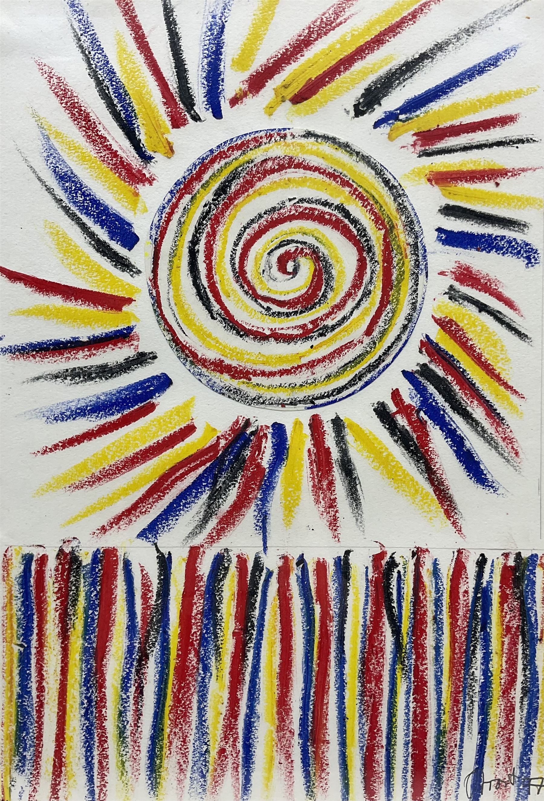 Sir Terry Frost RA (British 1915-2003): Sun and Water, mixed media with collage signed and dated '97, 42cm x 30cm