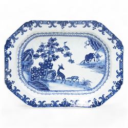 18th century, Qianlong period, Chinese Export blue and white octagonal serving platter, de...