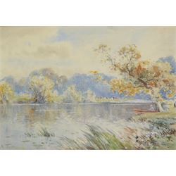 Arthur Tucker (British 1864-1929): Boating on the Lake, watercolour signed 17cm x 25cm 