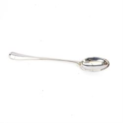 Early 20th century silver Hanoverian pattern serving spoon with rattail bowl, hallmarked C...