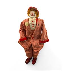 Hobo Designs large clown figure, with ceramic head and soft body, H90cm