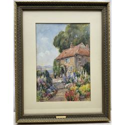 Owen Bowen (Staithes Group 1873-1967): 'Metcalf's House and Garden by the River Wharfe - Scott Lane Wetherby', watercolour signed, titled and dated 1930 on label verso 50cm x 35cm
Provenance: private collection; acquired from the artist's daughter Betty McDougal (neé Bowen), authenticated on title label verso