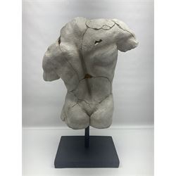 Composite sculpture of a Classical male torso on a stand, H65cm